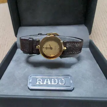 RADO 아날로그 쿼츠 손목시계 골드/브라운