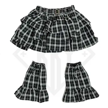 Kry 체크 무늬 캉캉 스커트