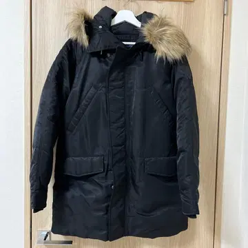 폴로 랄프 로렌 블랙 다운 자켓 가죽 패치