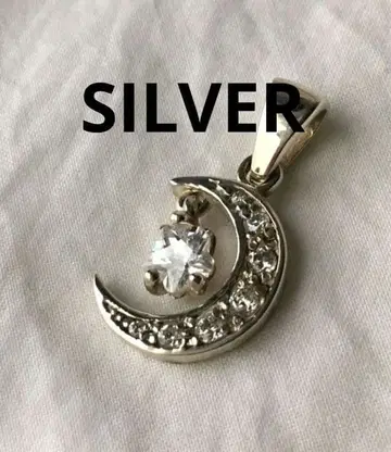 빈티지 크레센트 실버 펜던트 탑 SILVER 지르코니아