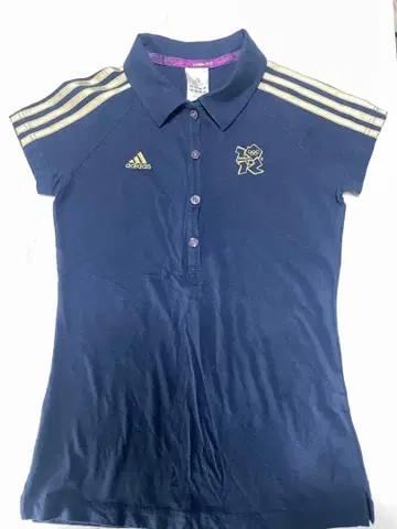 adidas 피케 셔츠 런던 올림픽 2012 네이비 골드 미사용