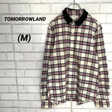 TOMORROWLAND 투모로우랜드 체크 셔츠 니트 칼라 일본제