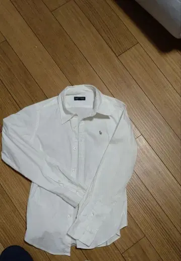랄프 로렌 폴로 화이트 긴팔 셔츠 자수