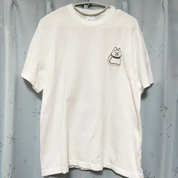 아다치 미츠루전 55주년 기념 터치 펀치 T셔츠 화이트 와펜T셔츠