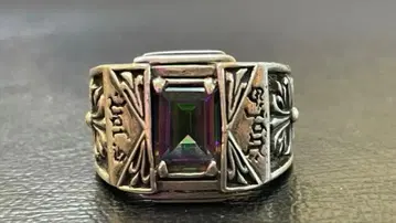 플로럴 크로스 미스틱 쿼츠 실버 925 반지