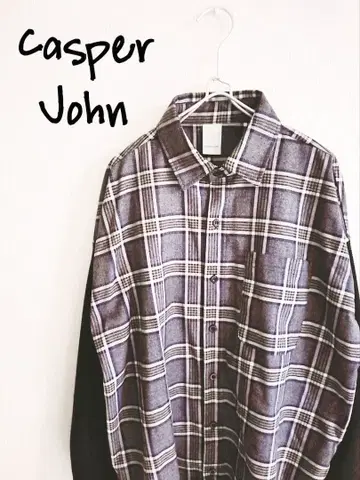 D221500 캐스퍼 존 절개 체크 무늬 셔츠
