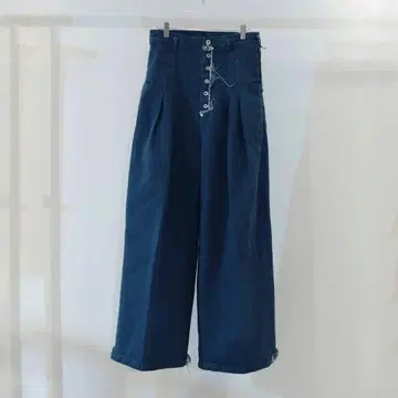 soshiotsuki 하이 웨이스트 배기 데님 팬츠