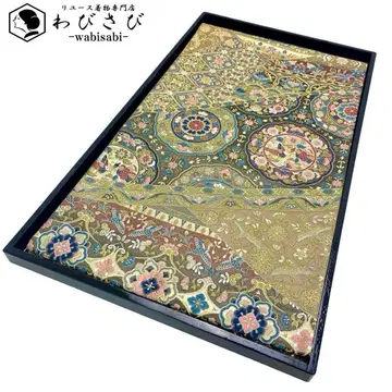 후쿠로 오비 아름다운 꽃 문양에 새 금실 치토세 브라운 O-3852