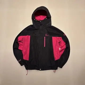 Penfield 마운틴 후드티 블랙/핑크 쉘 자켓 드로우 코드