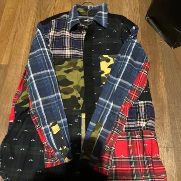 Mr. BATHING APE. 패치워크 플란넬 셔츠 M