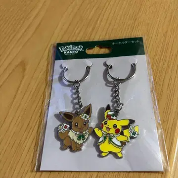 포켓파크 관동 피카츄 이브이 카니발 의상 키링 세트