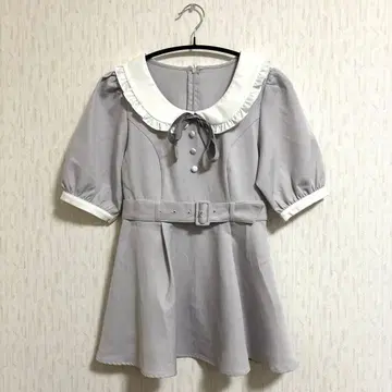 유메텐보 DearMyLoveRose 둥근 카라 프릴 걸리시 셋업