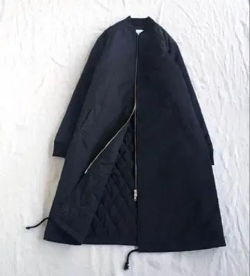 Gauze 고밀도 타프타 롱 블루종 코트 블랙