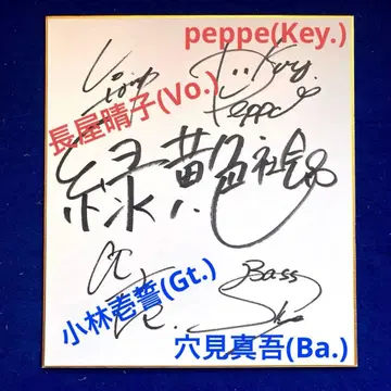 락 그룹 녹황색사회 2017 라이브 친필 사인 색지