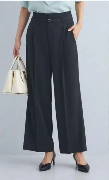 사라후르 벨트 와이드 팬츠 - 머신 워셔블 스트레치 UV 컷