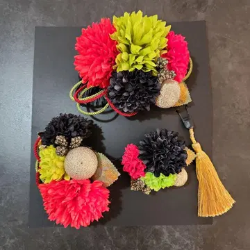 머리 장식 성인식 결혼식 시치고산 기모노 일본 의류 꽃 장식 태슬 포함