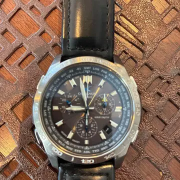 CASIO OCEANUS 블랙 다이얼 가죽 벨트 새상품급