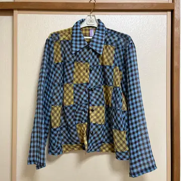 yushokobayashi 체크 시어 셔츠