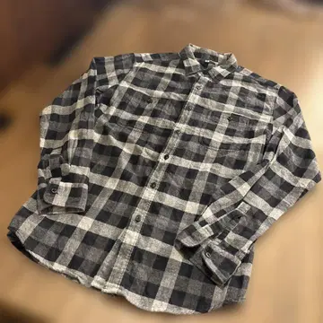 플란넬 셔츠 블랙 그레이 버팔로 체크