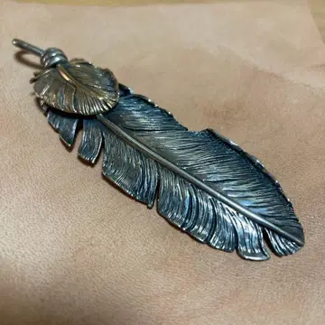 SAAD 하트 포함 빅 페더 실버 925 브론즈 펜던트 탑