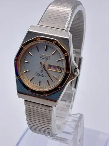 세이코 실버 웨이브 데이데이트 작동 여성용