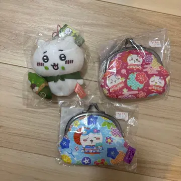 교토 치이카와 (먼작귀) 봉제 인형 지갑 세트