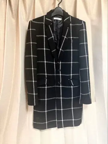 MIDAS 체스터 코트 체크 네이비 헤이세이 시크 스타일 V