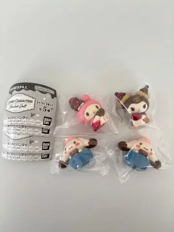 산리오 캐릭터즈 초콜릿 인형 4개 세트 새상품 가챠가챠