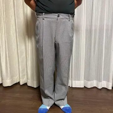 xxIo 그레이 체크 무늬 스트레이트 골프용 바지