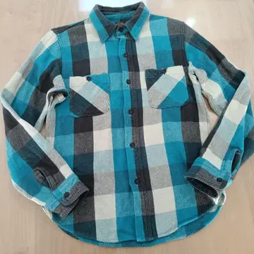 DELUXE WARE 플란넬 셔츠 블루 버팔로 체크