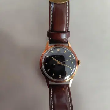 율리스 날단 자동 와인딩 블랙 미러 다이얼 브라운 코도반 벨트 귀중