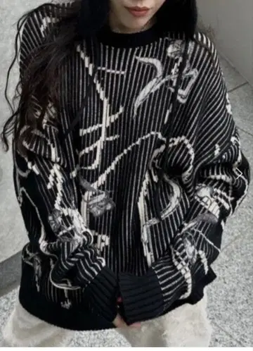 아메리 니트 NUANCE BODY LINE LOOSE KNIT TOP