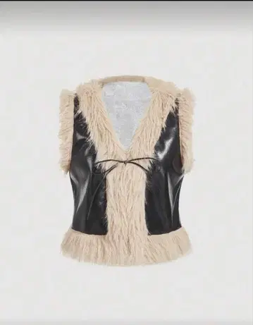 인조 모피와 가죽 베스트 선착순 초귀여움 페스티벌 파티 히피