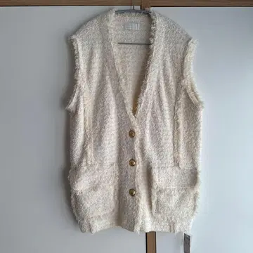 새상품 개럴개런트 트위드 골드 버튼 베스트 자켓