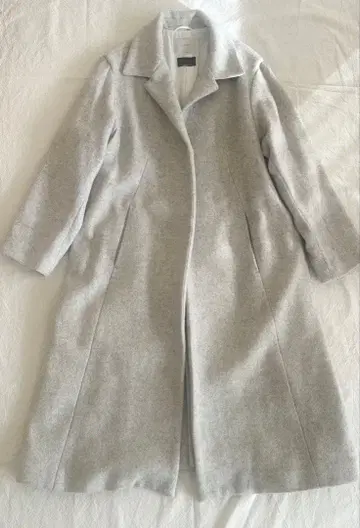 라이트 그레이 롱 코트 이탈리아제 울 원단