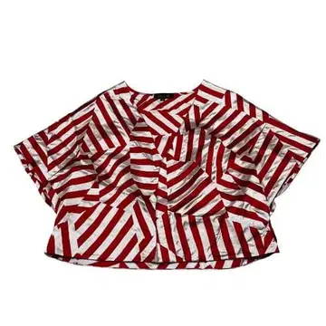 [ DRAWER ] 실크 100% 올 패턴 크롭 블라우스 S