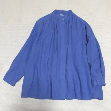 ichi 이치 린넨 개더 블라우스 와이드 밴드 카라 히요쿠 버튼 일본제