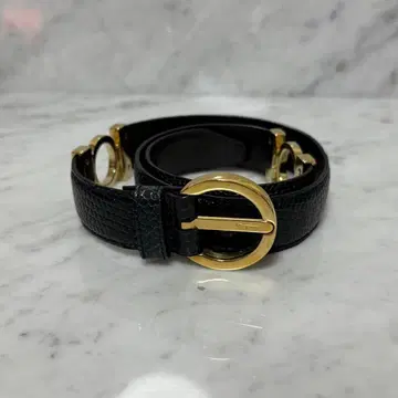 새상품급 살바토레 페라가모 벨트 블랙 골드 간치니 로고