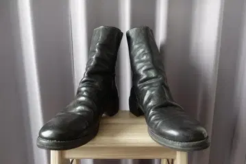 GUIDI 가죽 백 지퍼 드레이프 부츠