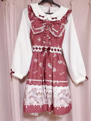 LIZLISA Whip Bear Home Cafe 패턴 원피스