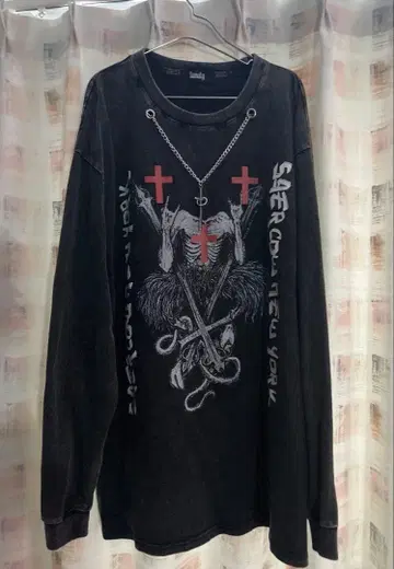 풀오버 맨투맨 십자가 지뢰 서브컬쳐 emo 락 펑크 병맛