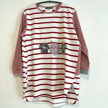 새상품 P a-Nu 퍼누 티셔츠 상의 크레센트 7부 소매 셔츠