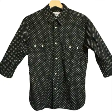 Niche. 니치 도트 무늬 긴팔 셔츠 블랙 남성용