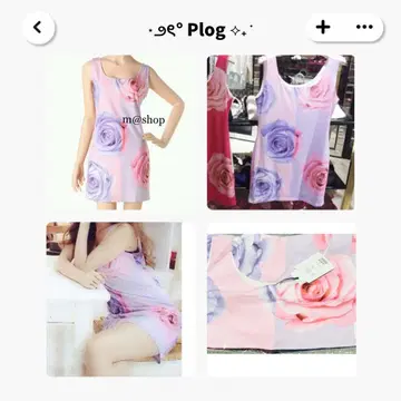 DaTuRa 장미 패턴 탱크 원피스 새상품