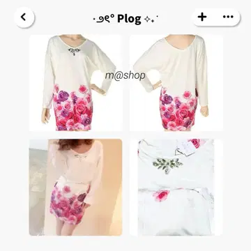 DaTuRa 밑단 로즈 패턴 돌먼 원피스 꽃무늬 플라워