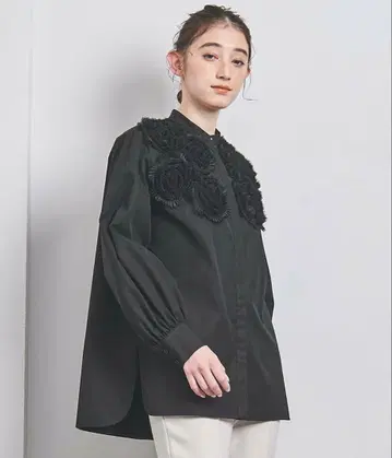 유나이티드 애로우즈 플라워 튤 블라우스 6SL