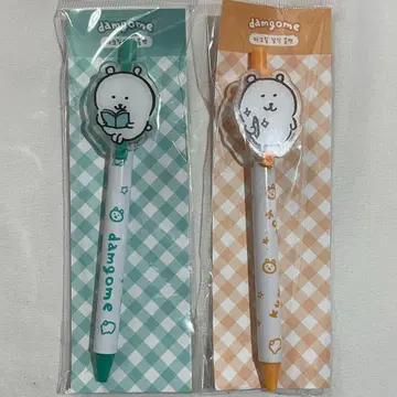 한국 한정판 나가노 농담곰 아크릴 볼펜 2개 세트