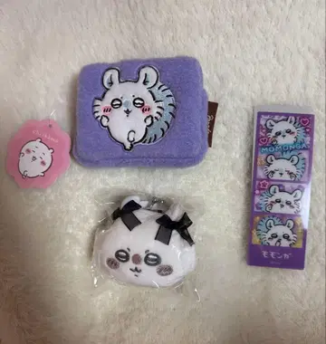 치이카와 (먼작귀) 모몽가 복슬복슬 미니 파우치 가마구치 리본 북마커