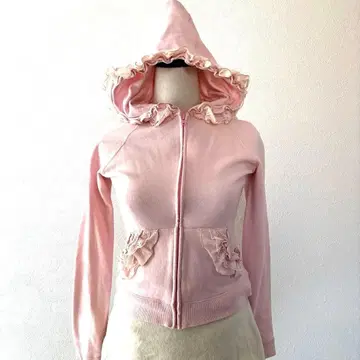 [ 새상품급 ] 지저스 디아망테 프릴 핑크 아가씨 후드티 베이비 핑크