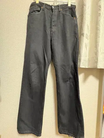 리바이스 501 후염 블랙 데님